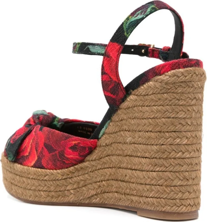 Red Rose-Print Sandals - Image 3