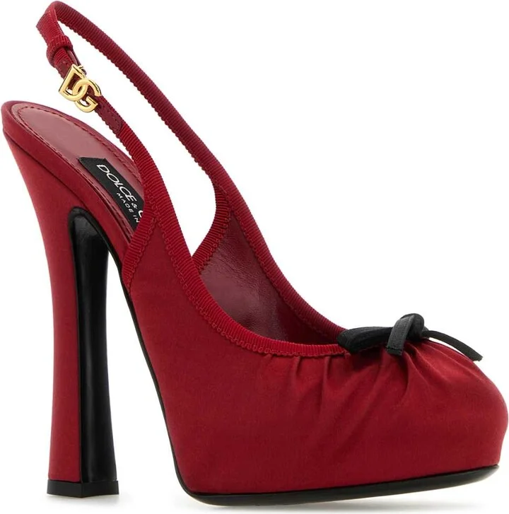 Red Satin Pumps - Image 2