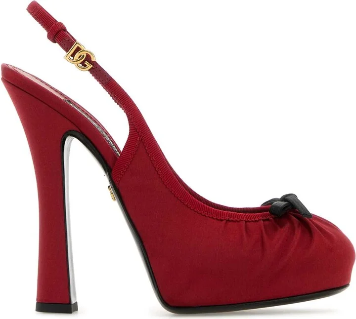 Red Satin Pumps