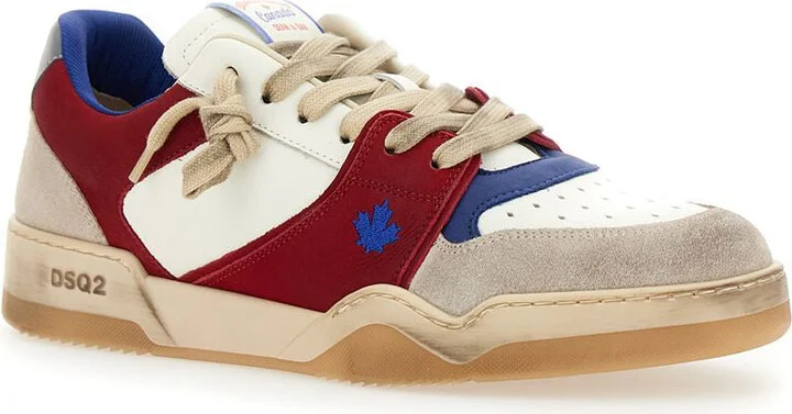 Red Sneakers With Suede Inserts And Embossed Logo On The Side In Leather Man - Image 3