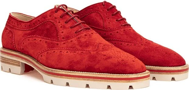 Red Suede Leather Oxfords And Men's Derby - Image 2
