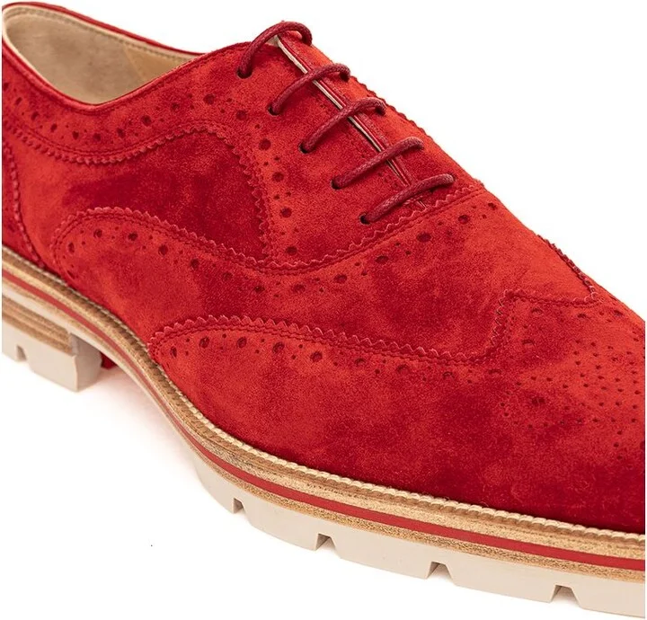 Red Suede Leather Oxfords And Men's Derby - Image 4
