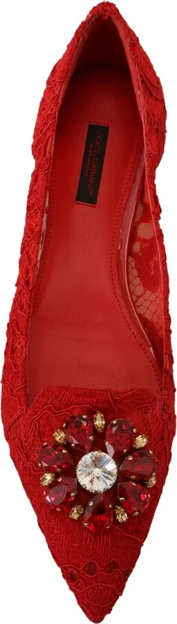 Red Taormina Crystals Loafers Flats Women's Shoes - Image 3