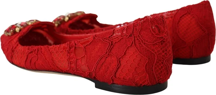 Red Taormina Crystals Loafers Flats Women's Shoes - Image 6