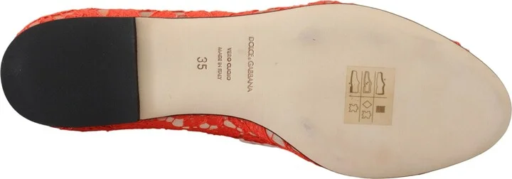 Red Taormina Lace Crystals Ballet Flats Women's Shoes - Image 6