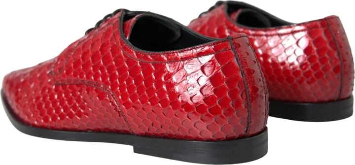 Red Textured Varnished Derby Men Formal Men's Shoes - Image 4