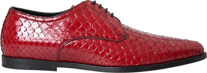 Red Textured Varnished Derby Men Formal Men's Shoes