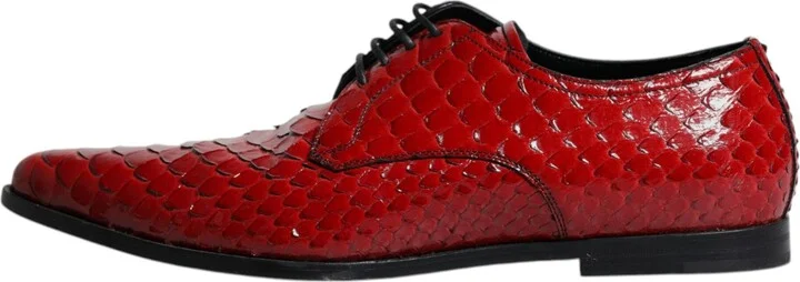 Red Textured Varnished Derby Men Formal Men's Shoes (Pre-Owned) - Image 6