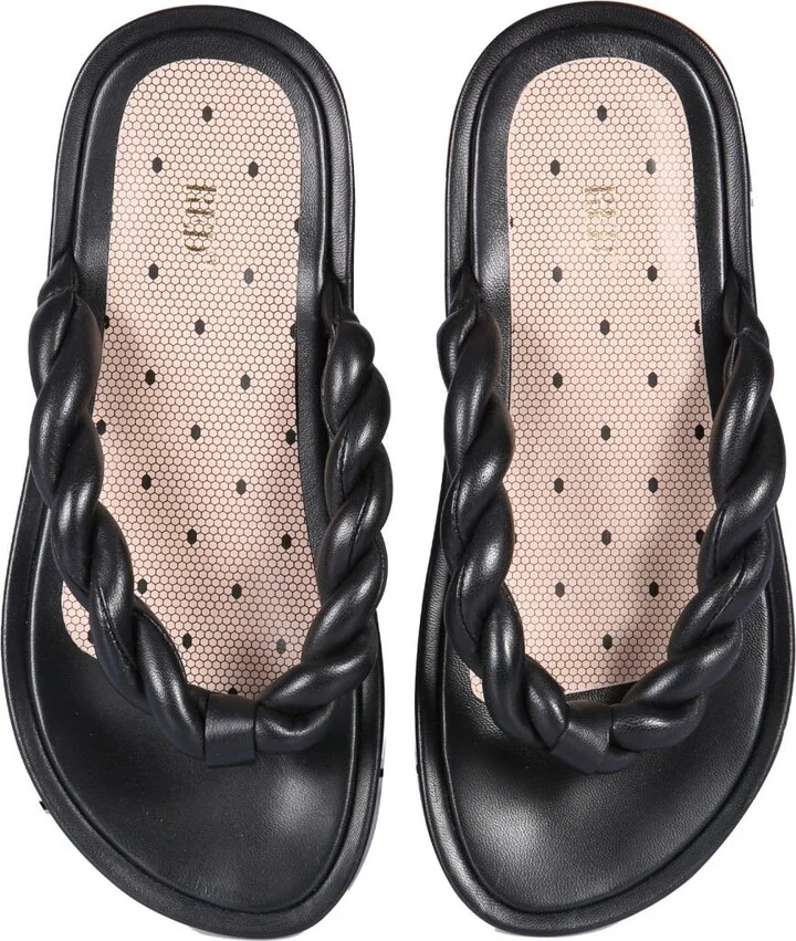 Red Valentino Leather Slide Sandals - Image 2