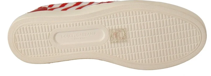 Red White Anchor Studded Loafers Women's Shoes - Image 3