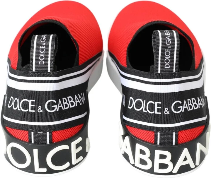 Red White Flat Sneakers Loafers Men's Shoes - Image 3