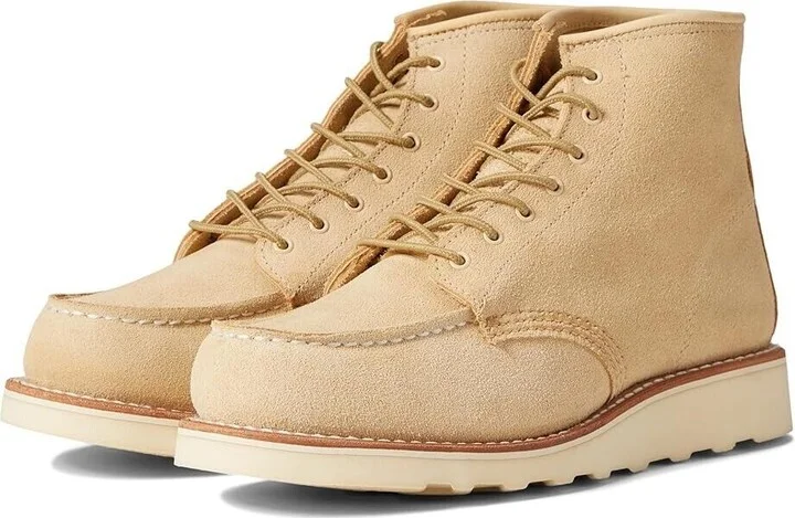 Red Wing Classic 3328 Women's Cream Leather Moc Toe Lace Up 6-Inch Ankle Boots