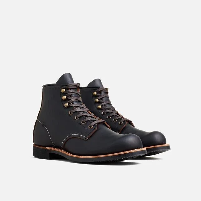Red Wing Heritage Blacksmith 3345 Men Black Leather Round Toe 6-Inch Ankle Boots