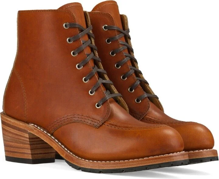 Red Wing Heritage Clara 3404 Boots Women's Brown Leather Lace Up Block Heel