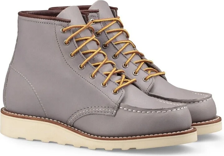 Red Wing Heritage Classic 3378 Women 6.5 Gray Leather Moc Toe 6-Inch Ankle Boots