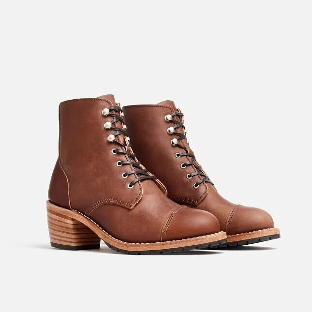 Red Wing Heritage Eileen 3399 Boots Women's Brown Leather Toe Cap Block Heel