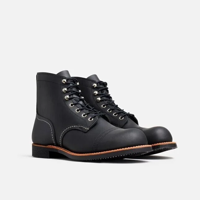 Red Wing Iron Ranger 8084 Men's 6-inch Black Oiled Leather Cap Toe Ankle Boots