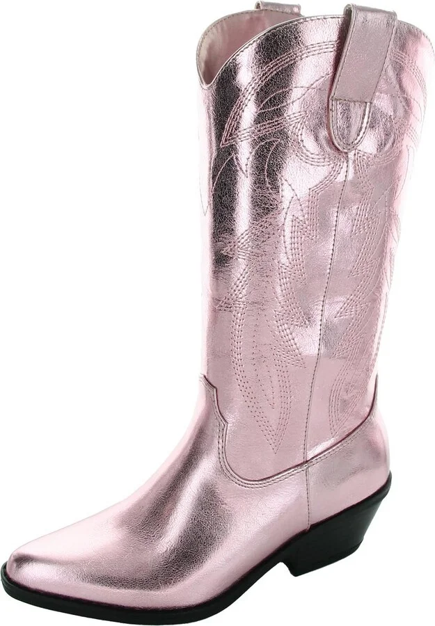 Redford Womens Faux Leather Knee-High Cowboy, Western Boots