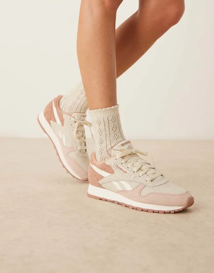 Reebok Classic Leather sneakers in off white and beige