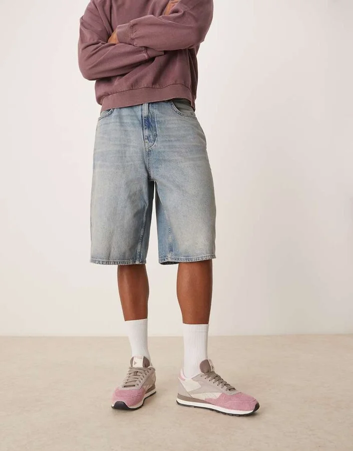 Reebok Classic leather sneakers in pink and gray - Image 3
