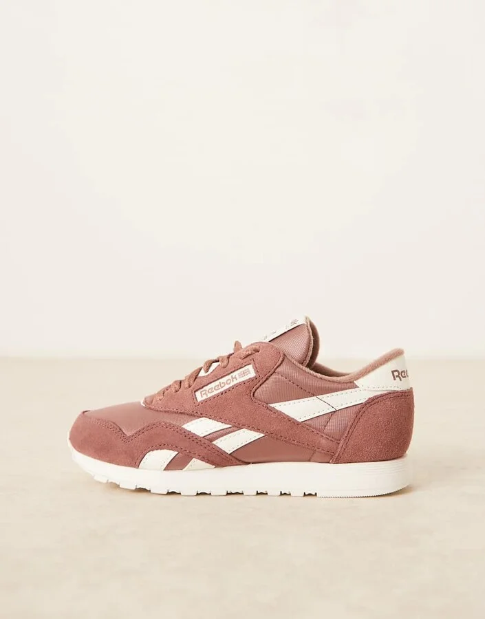 Reebok Classic Nylon sneaker in brown and white detail - Image 2