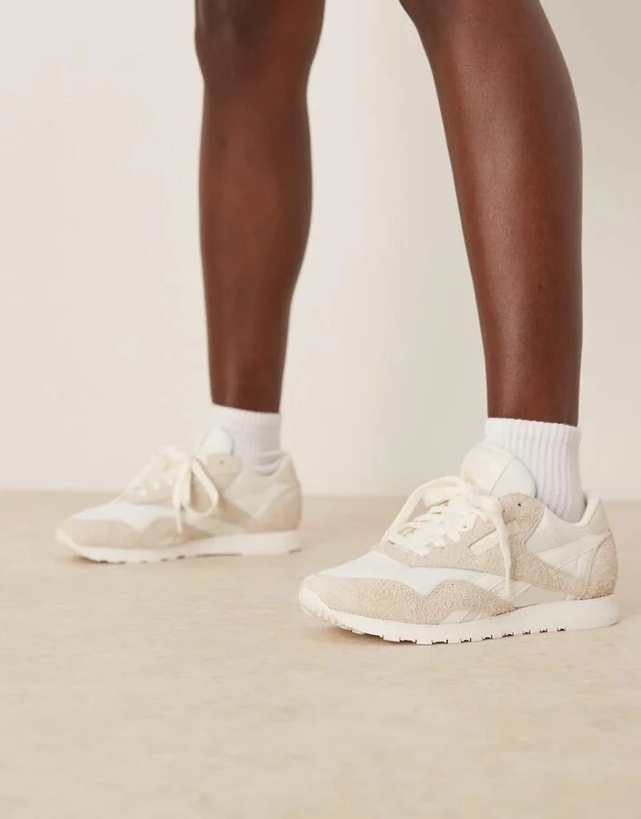 Reebok Classic Nylon sneakers in off white - Image 2