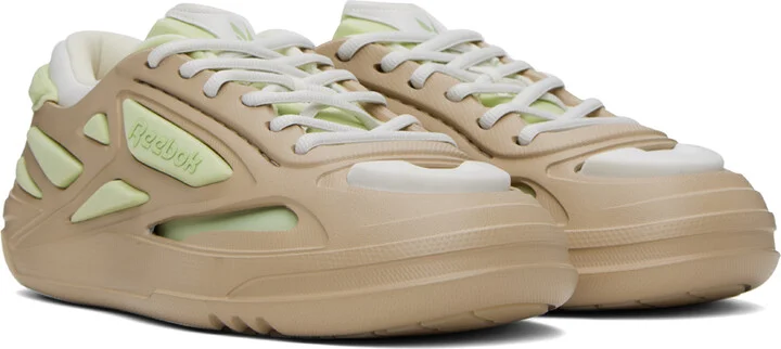 Reebok Classics Beige & Green Future Club C Sneakers - Image 4