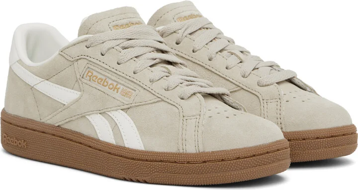 Reebok Classics Beige & White Club C Grounds UK Sneakers - Image 4