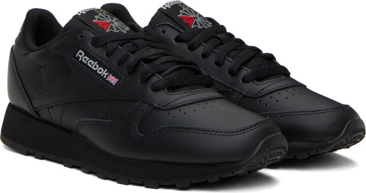 Reebok Classics Black Classic Leather Sneakers - Image 4