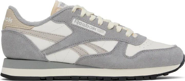 Reebok Classics Gray & Off-White Classic Leather Sneakers