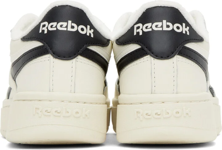 Reebok Classics Off-White & Black Club C Double Sneakers - Image 2