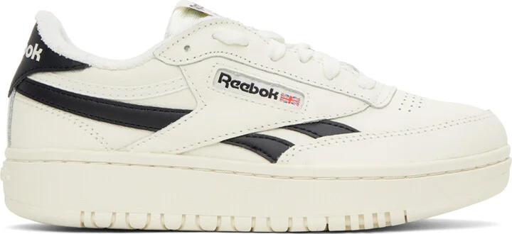 Reebok Classics Off-White & Black Club C Double Sneakers