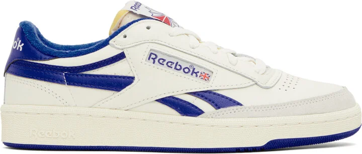 Reebok Classics Off-White & Blue Club C Revenge Sneakers