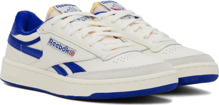 Reebok Classics Off-White & Blue Club C Revenge Vintage Sneakers - Image 4