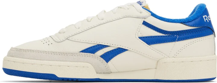 Reebok Classics Off-White & Blue Club C Revenge Vintage Sneakers - Image 3
