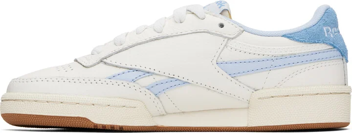Reebok Classics Off-White & Blue Club C Revenge Vintage Sneakers - Image 3