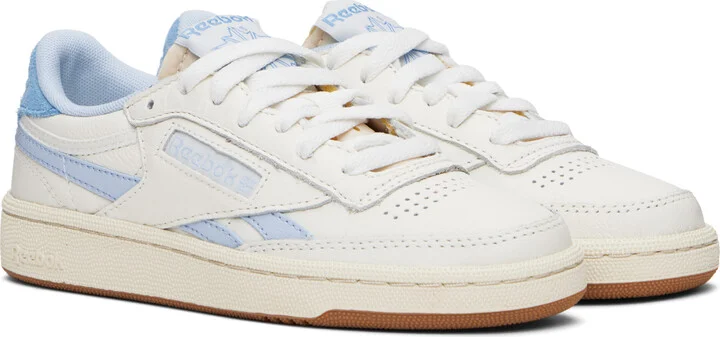 Reebok Classics Off-White & Blue Club C Revenge Vintage Sneakers - Image 4