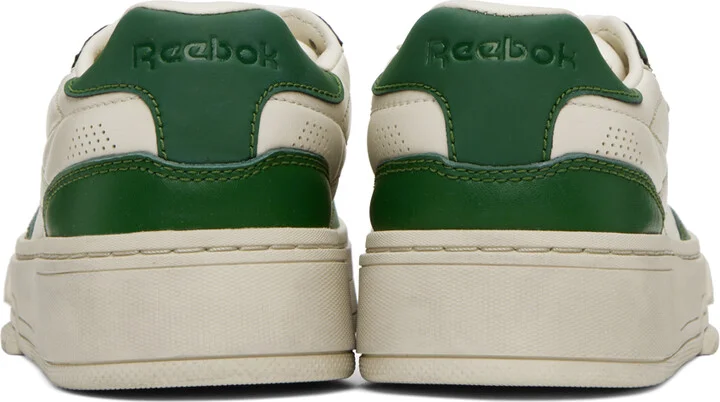 Reebok Classics Off-White & Green Club C LTD Sneakers - Image 2