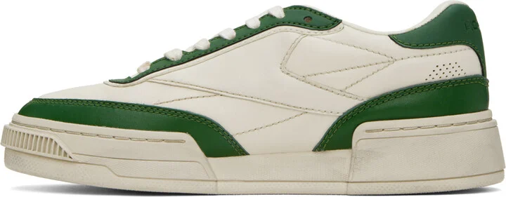Reebok Classics Off-White & Green Club C LTD Sneakers - Image 3