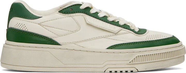 Reebok Classics Off-White & Green Club C LTD Sneakers