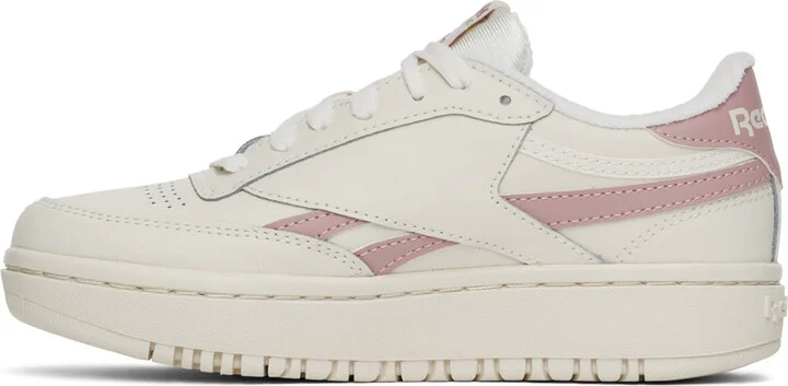 Reebok Classics Off-White & Pink Club C Double Revenge Sneakers - Image 3