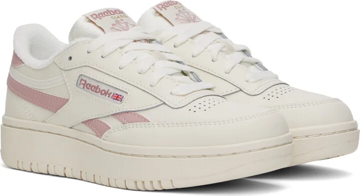 Reebok Classics Off-White & Pink Club C Double Revenge Sneakers - Image 4