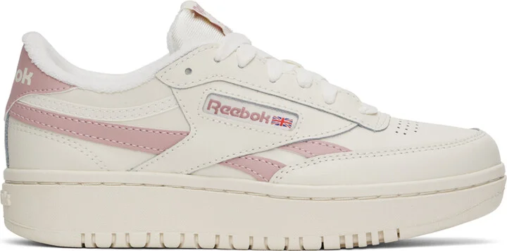 Reebok Classics Off-White & Pink Club C Double Revenge Sneakers