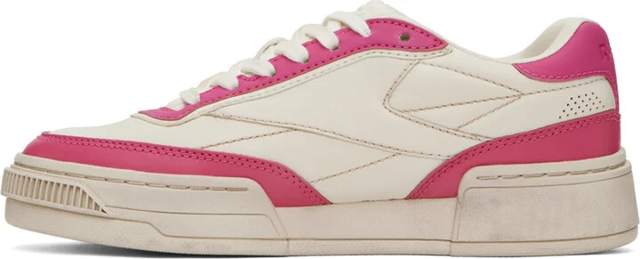 Reebok Classics Off-White & Pink Club C LTD Sneakers - Image 3