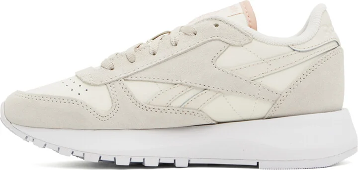Reebok Classics Off-White & Taupe Classic Leather Sneakers - Image 3