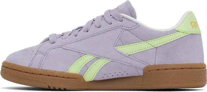 Reebok Classics Purple & Green Club C Grounds UK Sneakers - Image 3