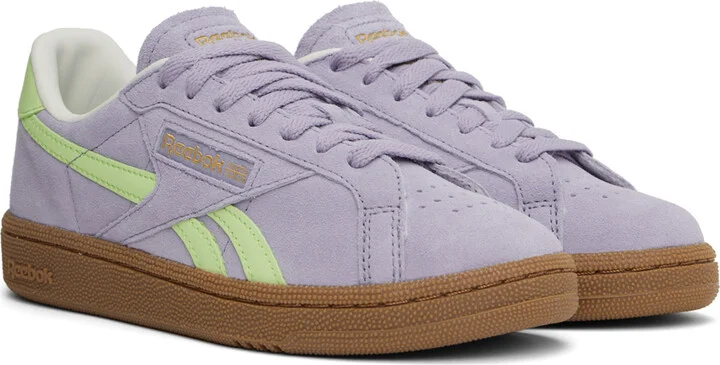 Reebok Classics Purple & Green Club C Grounds UK Sneakers - Image 4