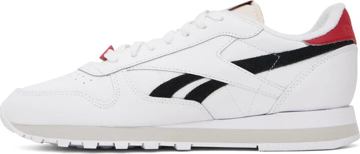 Reebok Classics White & Black Classic Leather Sneakers - Image 3