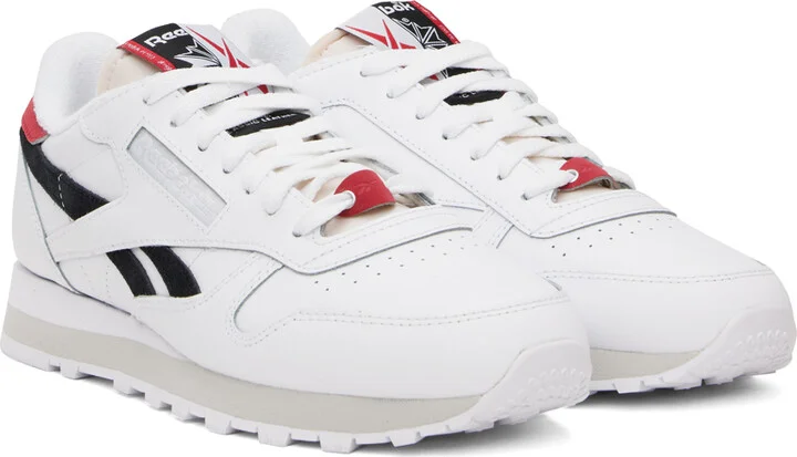 Reebok Classics White & Black Classic Leather Sneakers - Image 4