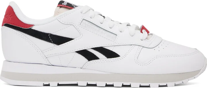 Reebok Classics White & Black Classic Leather Sneakers